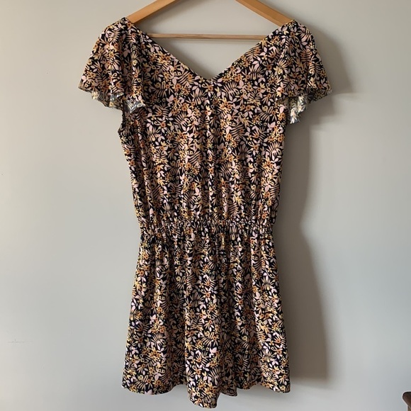 Mango Floral Boho Frill  Neckline Romper Size XXS - Picture 9 of 17